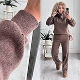 В’язаний теплий костюм жіночий осінь-зима-весна чорний, фото 6