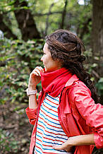 Флісова шийна пов'язка Tribe Neck Warmer з затяжкою T-KF-0020 OS червона для зимового активного відпочинку