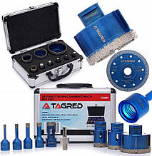 Кольцеві алмазні коронки TAGRED TA4087 для мармуру та граніту, 6-68 мм, М14, 11000 об/хв