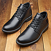 Зимові чоловічі шкіряні черевики класичні чорні утеплені з натуральної шкіри на хутрі на зиму для чоловіків, розмір 40-45, фото 2