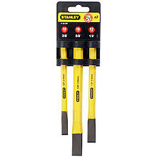 Набір зубил слюсарних три штуки. STANLEY 4-18-298 хромованадієва сталь 10x140 мм 12x150 мм 16x170 мм