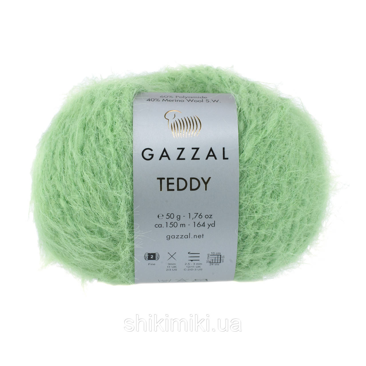 Пряжа Gazzal Teddy & Merinos, колір Васабі, фото 1