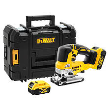 Пила лобзикова акумуляторна безщіткова DeWALT DCS334P2 Li-Ion 18В 5 Аг 3200 ход/хв