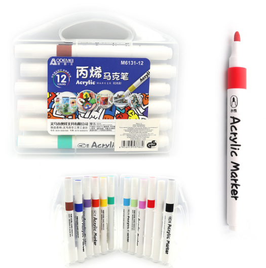 Набір скетчмаркерів акрил 12 кол. "Josef Otten" Aodemei, пласт. упак, M6131-12, шт, фото 1