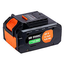 Акумуляторна батарея SEQUOIA SB2060C Li-Ion 20 В ємність 6 Aг вага 0.90 кг