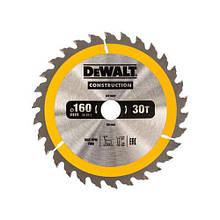 Диск пилковий СONSTRUCTION DeWALT DT1932 діаметр 160 мм кількість зубів 30