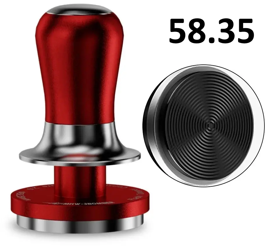 Пуш Темпер MHW-3Bomber 58.35 FlowLight Espresso Tamper Динамометричний Scorching Red, фото 1