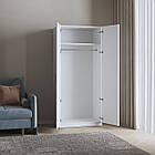 Шафа сіра 2-х дверна з полицею та штангою h181*80*50 см для одягу, фото 2