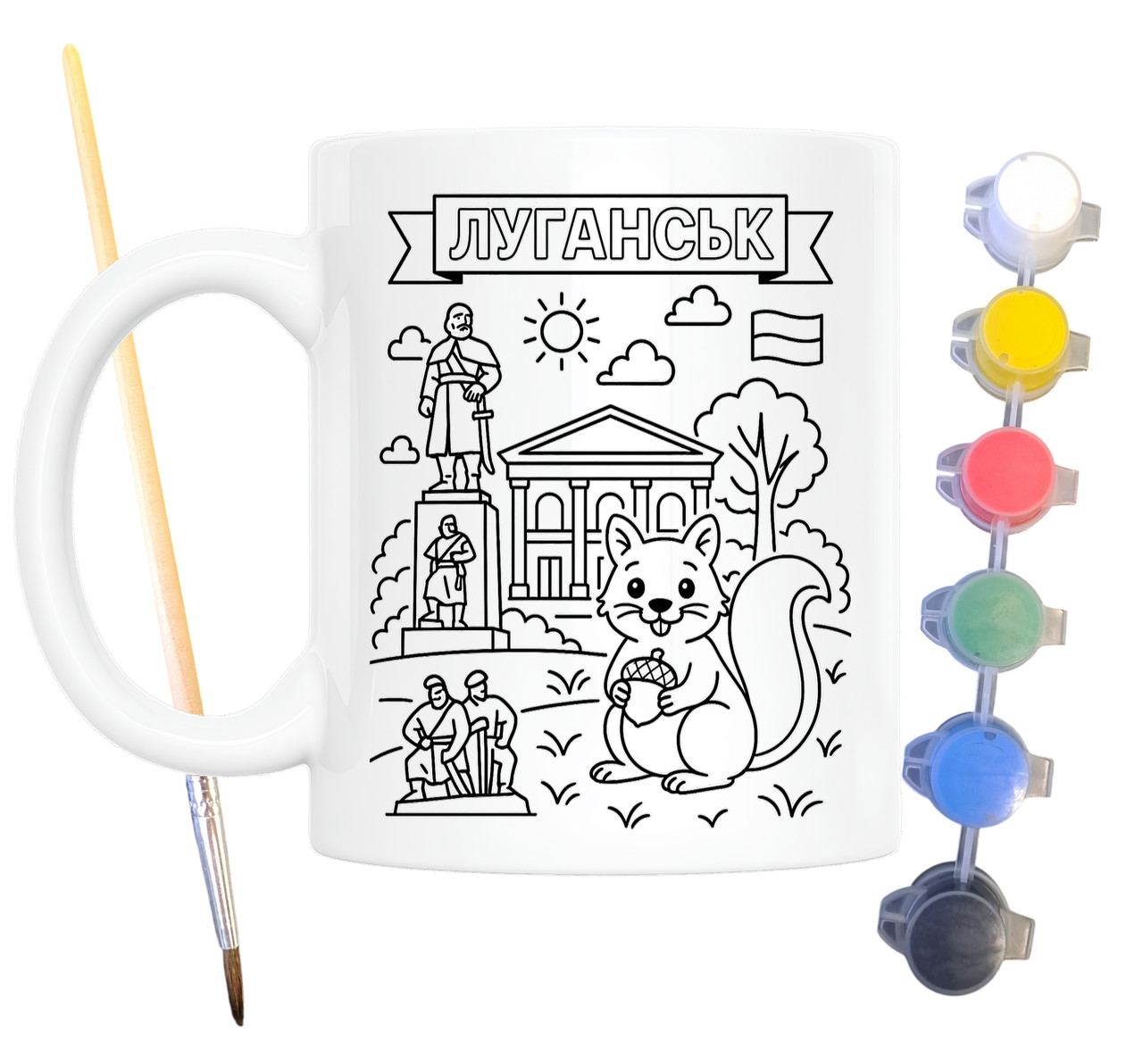 Набір для творчості кружка розмальовка Луганськ 330 мл біла (КР0098), фото 1