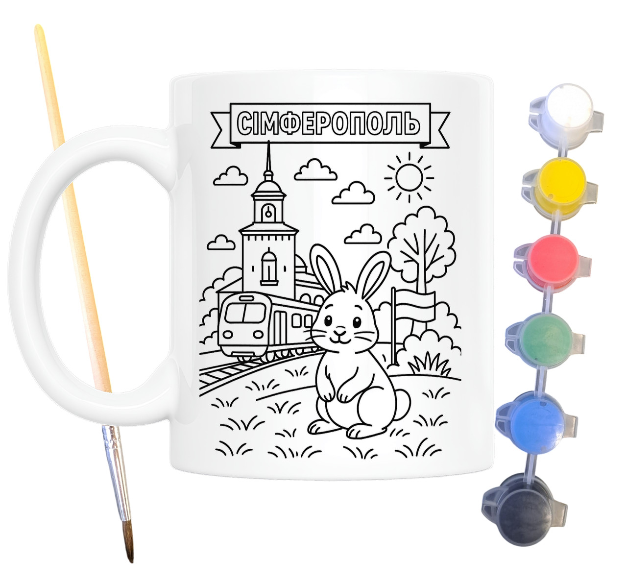 Набір для творчості кружка розмальовка Сімферополь 330 мл біла (КР0098), фото 1