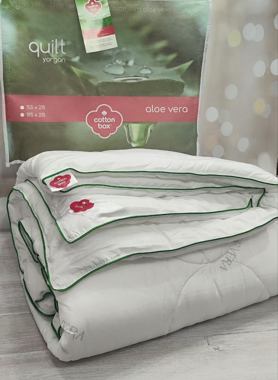 Ковдра полуторна Aloe Vera Cotton Box 155×215 см біла зимова, фото 1