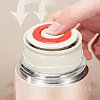 Термос вакуумний 500 мл, з нержавіючої сталі + 3 чашки, Рожевий / Термос з ізоляційним кухлем, фото 7