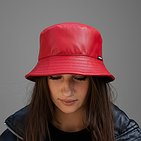 Панама зі штучної шкіри для жінок червона, капелюх для чоловіків весняний регульований