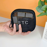 Женская косметичка из сетки, Сетчатая дорожная косметичка для хранения косметики и мелочей, Женская сумка органайзер на молнии