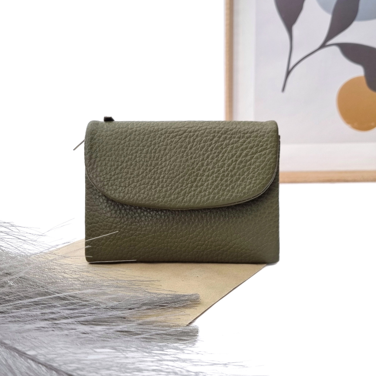 Жіночий середній гаманець штучна шкіра хакі Арт.SZ-309B khaki Canevo (54), фото 1