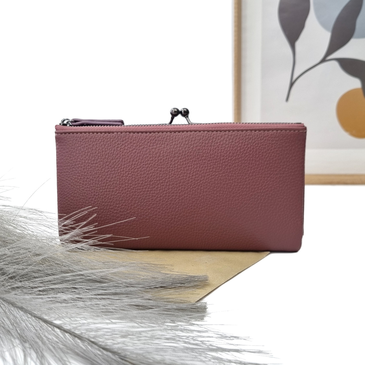 Модний жіночий гаманець штучна шкіра пудровий Арт.H96002 purple Saralyn (54)