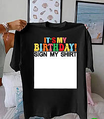 Жіноча футболка It`s my Birthday! чорна, М