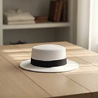 Капелюх федора для чоловіків з поліестеру білий, капелюх для жінок з білою стрічкою весняний