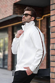 Чоловіча однотонна кофта зі змійкою на горловині