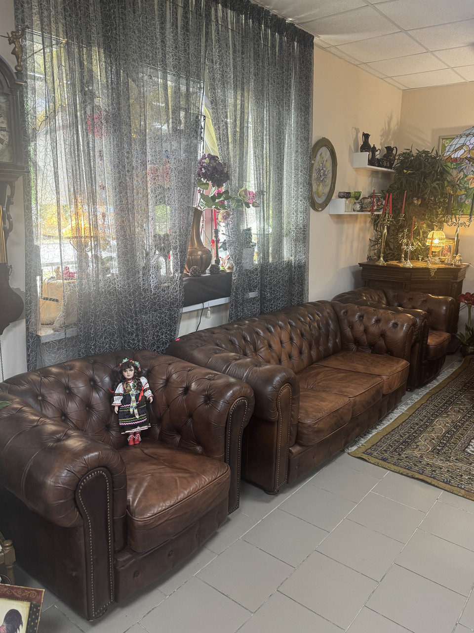 Комплект кожаных диванов с Европы, фото 1