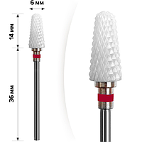 Насадка керамічна DF204М для зняття гель-лаку, d = 14*6 мм, червона