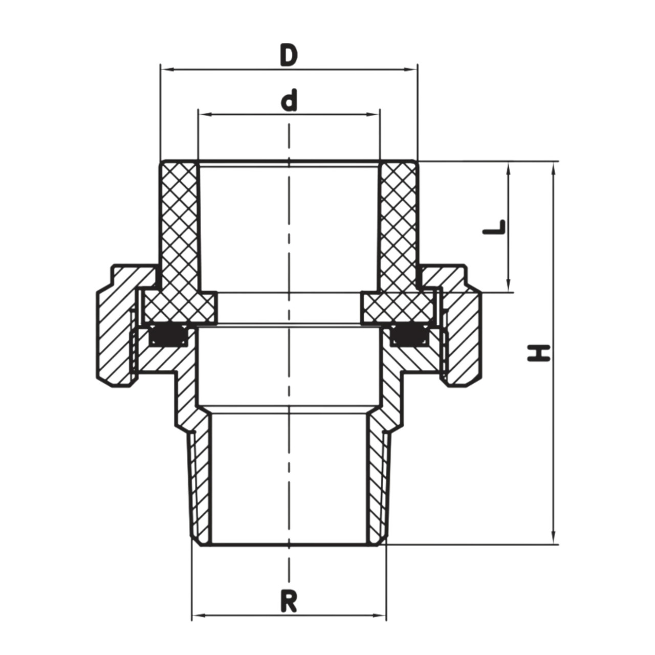 Згон-американка з зовнішньою різьбою