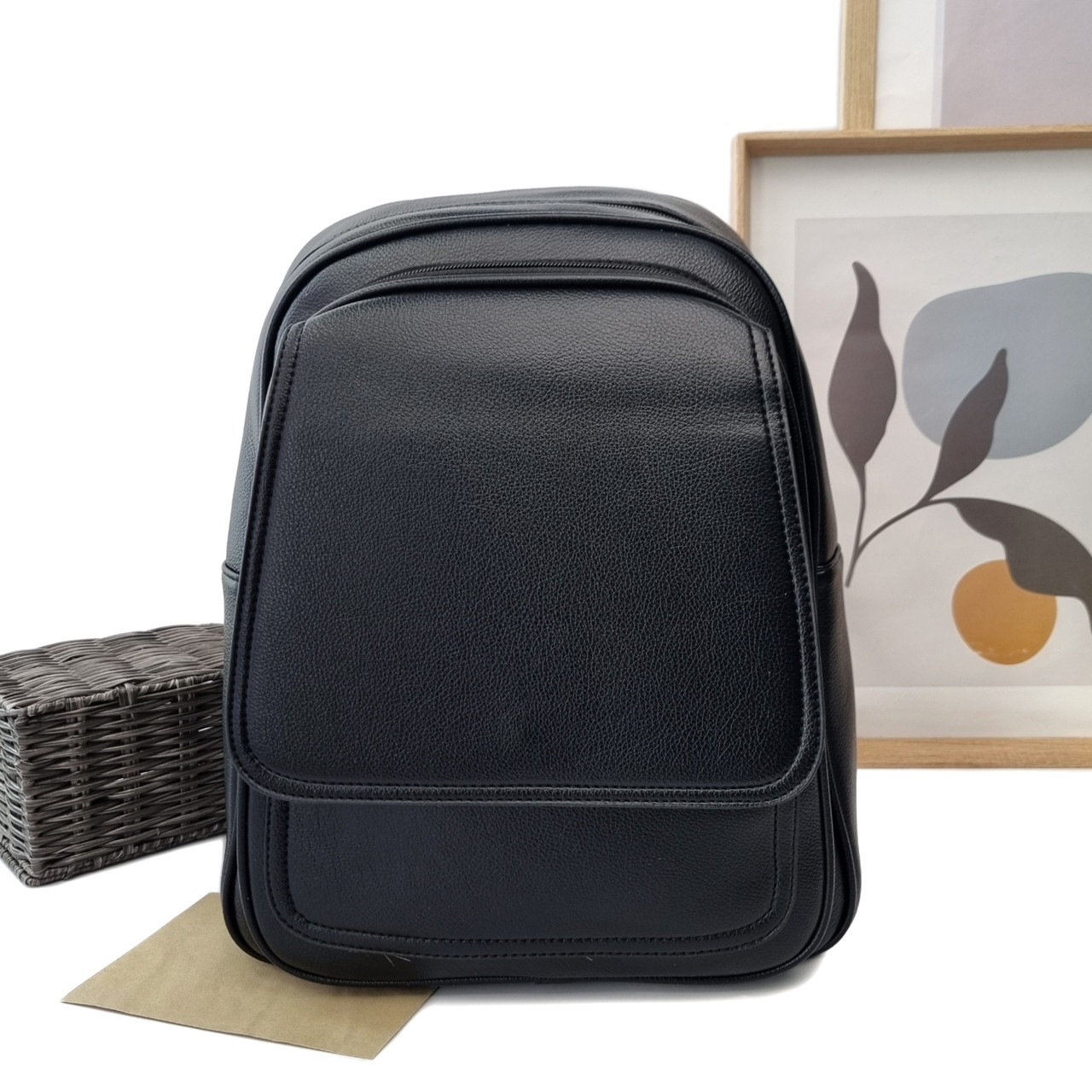 Стильний рюкзак штучна шкіра чорний Арт.PS631 black Eteral Smile (54), фото 1