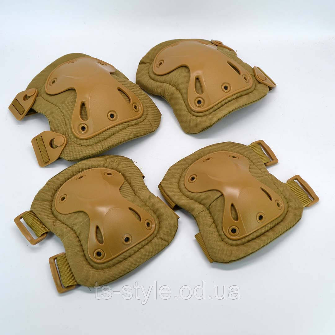Комплект захисту тактичні наколінники та налокітники койот, фото 1