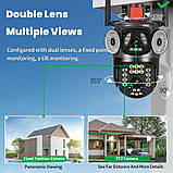 Камера відеоспостереження вулична 4G з Sim карткою 8Мп FullHD з двома об’єктивами Нічне баченням Датчик руху, фото 6