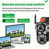 Камера відеоспостереження вулична 4G з Sim карткою 8Мп FullHD з двома об’єктивами Нічне баченням Датчик руху, фото 8