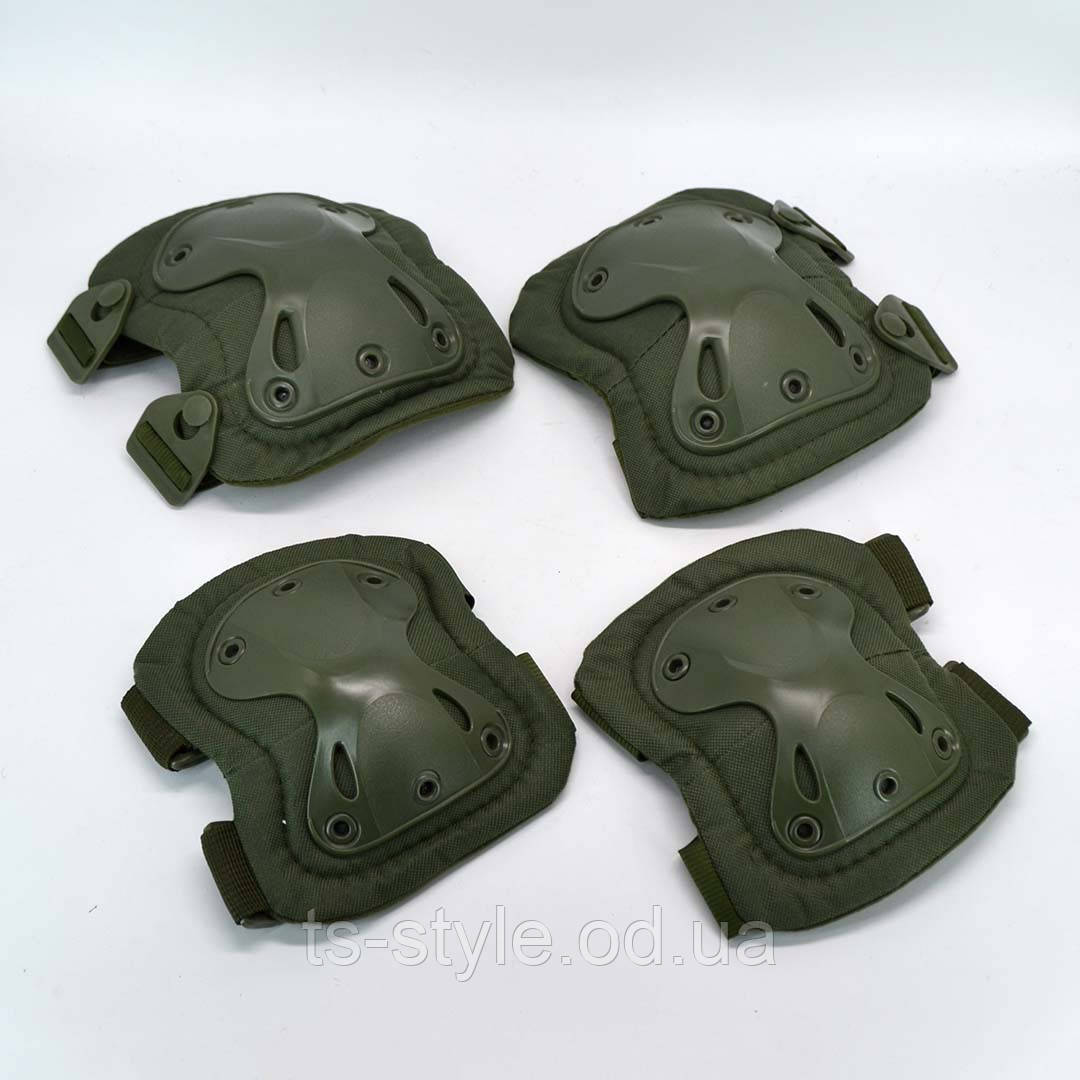 Комплект захисту тактичні наколінники та налокітники олива, фото 1