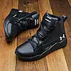 Зимові чоловічі шкіряні черевики, кросівки чорні утеплені з натуральної шкіри на хутрі на зиму для чоловіків, розмір 40-45, фото 4