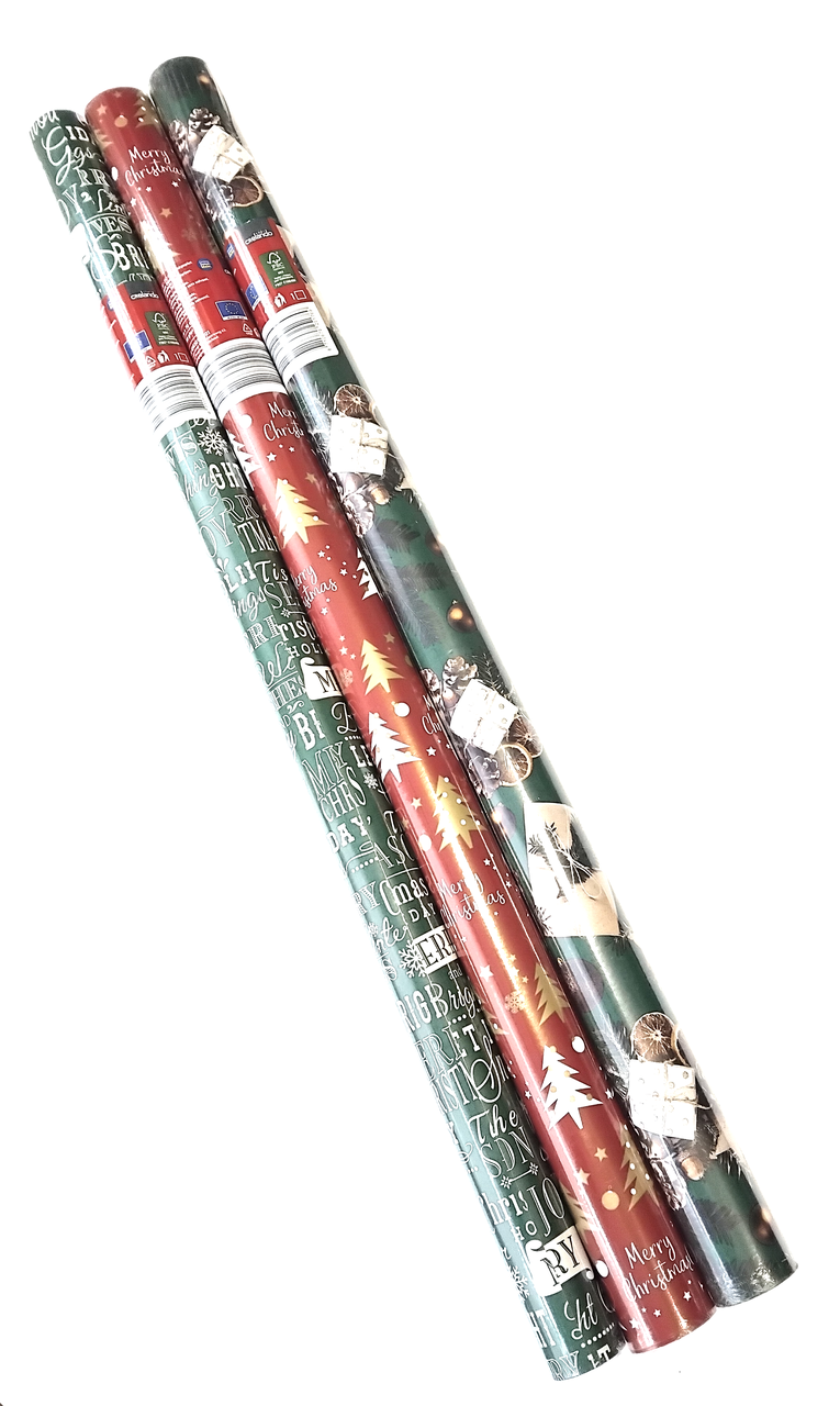 Папір новорічний подарунковий 3х5 м, фото 1