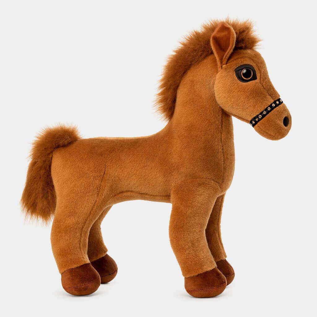 М’яка іграшка Кінь коричневий 36 см — плюшевий символ 2026 року, музичний, арт. 005026-1, фото 1