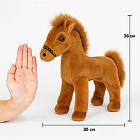 М’яка іграшка Кінь коричневий 36 см — плюшевий символ 2026 року, музичний, арт. 005026-1, фото 2