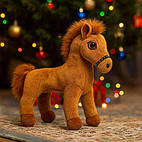 М’яка іграшка Кінь коричневий 36 см — плюшевий символ 2026 року, музичний, арт. 005026-1, фото 6