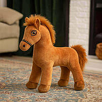 М’яка іграшка Кінь коричневий 36 см — плюшевий символ 2026 року, музичний, арт. 005026-1, фото 4