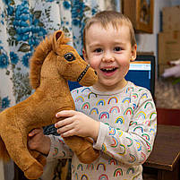 М’яка іграшка Кінь коричневий 36 см — плюшевий символ 2026 року, музичний, арт. 005026-1, фото 7