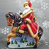 Скляна ялинкова іграшка Дід Мороз на Коні Komozja Family Santa Claus, фото 6