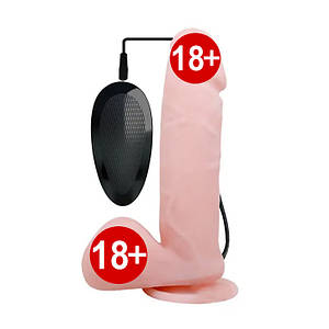 Вібратор реаліст BAILE Oliver на присосці, з пультом, 20.5 х 4.4 см