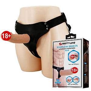 Чоловічий страпон Pretty Love Stark реалістичний, 17.5 х 4.3-5 см