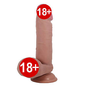 Фалоімітатор реалістичний Pretty Love Creel гнучкий з рухомою шкірою, тілесний, 20.5 х 4.4 см