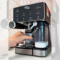 Кавомашина ріжкова Zepline ZP-6806 з капучинатором та сенсорним керуванням, 3000 Вт, 20 Бар, 2 л, 3в1 (мелений, капсули)