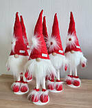 Новорічний ельф гном 55 см на довгих ніжках, Скандинавський декоративний гном пр-во Україна із пушком, фото 7