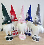 Новорічний ельф гном 55 см на довгих ніжках, Скандинавський декоративний гном пр-во Україна із пушком, фото 10