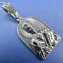 Невелика красива підвіска ладанка Микола Чудотворець із чорнінням 925 проби