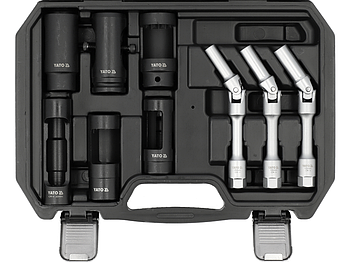 Комплект головок для свічок накалювання й форсунок 9 шт. YATO YT-05349