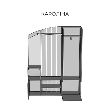 Меблі для передпокою Кароліна Світ меблів, колір дуб катанія черний /світлий беж, фото 2