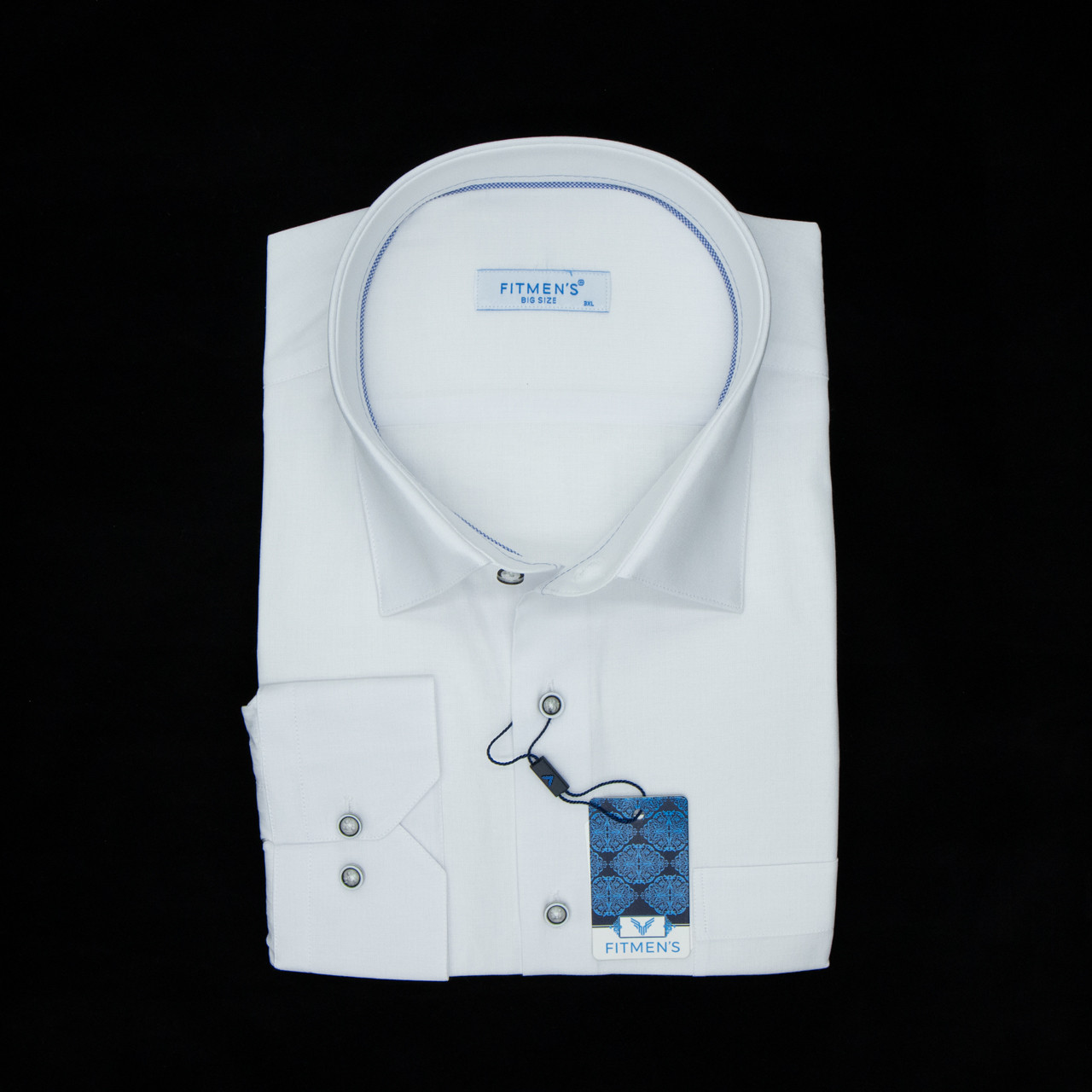 Сорочка чоловіча, прямого покрою, з довгим рукавом, FITMENS FS-004146 Beyaz 90% бавовна 10% еластан 3XL(Р), фото 1