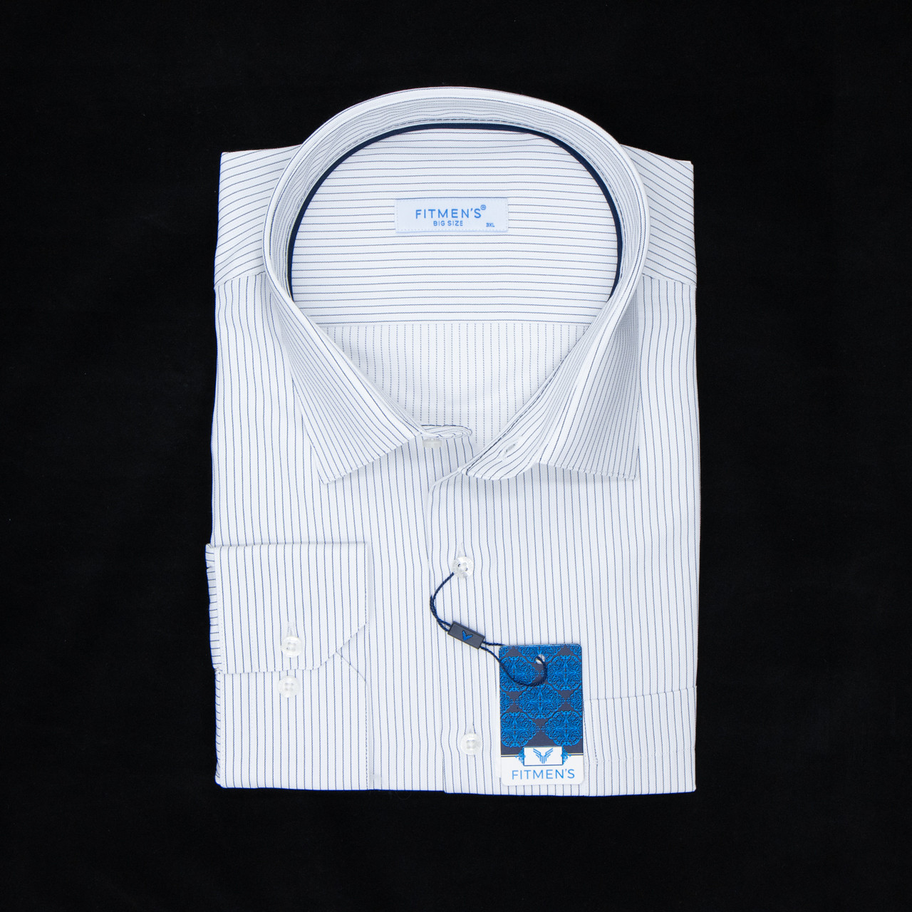 Сорочка чоловіча, прямого покрою, з довгим рукавом, FITMENS FS-004150 Beyaz Lacivert 90% бавовна 10% поліестер 3XL(Р), фото 1